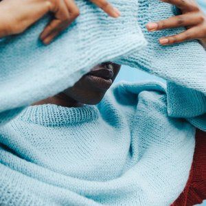 Jaggery London MAR jumper / marled cielo / size 8-10 uk